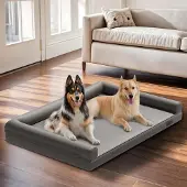 Bingopaw WISFOR Hundebett Leder Hundekissen Hundekorb Schlafplatz Haustierbett Bette Grau