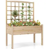 Northix Hochbeet mit Spalier, 119x60x160 cm, Pflanzkübel Holz