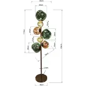 Kare Stehlampe Burbuja, Multicolour, für Wohn- / Esszimmer, Glas, Modern, Stehlampe