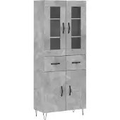 vidaXL Highboard Betongrau 69,5x34x180 cm Holzwerkstoff