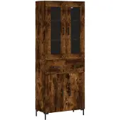 vidaXL Highboard Räuchereiche 69,5x34x180 cm Holzwerkstoff