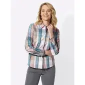 Sieh an! Langarm-Bluse in jade-hortensie-kariert | Gr.: 56