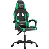 vidaXL Gaming-Stuhl Schwarz und Grün Kunstleder