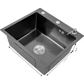 OEM Küchenspüle, Edelstahl, Geräuschreduzierendes Design, schwarz
