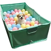 Markenlos Faltbarer Hunde-Pool Zusammenklappbare und rutschfeste Welpenbadewanne | 80 x 39,9 x 19,8 cm Hundebadewanne für Katze Garten Terrasse Spielplatz Zuhause Sommer