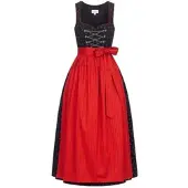 Nübler Dirndl NÜBLER "Dirndl lang Thea", Damen, Gr. 44, EURO, schwarz, Obermaterial: 100% Baumwolle CO., Kleider Dirndl