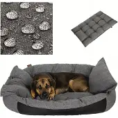 PillowPrim Twice Hundebett 2in1 Grau XL 94x69 cm