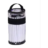 INF Zylindrisches Transparentes Mäppchen - Stifthalter Tasche, 1 Stück Schwarz