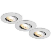 Briloner LEUCHTEN LED Einbauleuchte "DIMARA", chromfarben, matt, 1, Ø 9cm H: 3cm, 1 Stk., Leuchten, 90x24 mm, Wohnzimmer, Flur, LED Einbauleuchte
