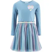 Happy girls Sommerkleid "Mädchenkleid", Mädchen, Gr. 134, EURO-Größen, bunt (dove blau), Stoff, 100% Baumwolle, normal, Kleider Sommerkleid