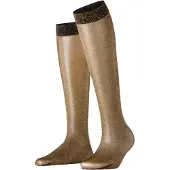 Falke Glitter KH 30 DEN Damen Kniestrümpfe, 39-42, Schwarz, Lurex