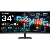 Gigabyte MO34WQC36 34" WQHD Curved Gaming-Monitor, 86,4 cm (34"), 3440 x 1440 Pixel, Wide Quad HD, QD-OLED, 0,03 ms, Schwarz