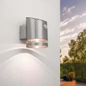 LEDVION Solar LED Wandleuchte Elara mit Sensor Warmweiß IP44 Edelstahl