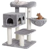 Markenlos Katzenbaum Kratzbaum - Katzenmöbel mit Hängematte und schönem Katzenhaus