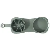OEM Faltbares Tierfutterbett | Antirutsch-Design mit weichem Lederbezug, Reise-Sicherheits-System (grau)