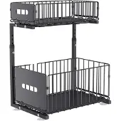 OEM Ausziehbarer Organizer, verstellbare Höhe, 2-stufiges Design, schwarz