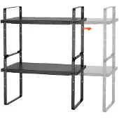 OEM Küchenschrankregal-Organizer, erweiterbar, stapelbares Design, schwarz