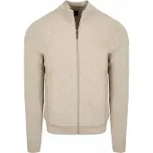 State of Art Strickjacke Zip Hybrid Wattiert Taupe