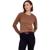 Falke Pure Merino Wool Damen Pullover, XXL, Braun, Argyle,Streifen, Schurwolle