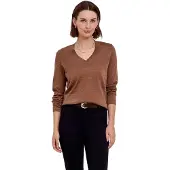 Falke Pure Merino Wool Damen Pullover, M, Braun, Uni, Schurwolle