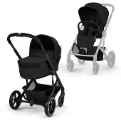 Cybex Balios S Lux Kinderwagen inkl. Cot S LUX Babywanne - Kollektion 2026/2027, Farbe:Moon Black