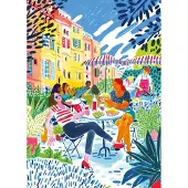 Pieces & Peace Puzzle Sonne Terrasse 1000 Teile buntes Legespiel