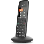 Gigaset C570HX, Analoges/DECT-Telefon, Kabelloses Mobilteil, Freisprecheinrichtung, 200 Eintragungen, Anrufer-Identifikation, Schwarz