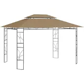 The Living Store Pavillon 4x3x2,7 m Taupe 160 g/m²