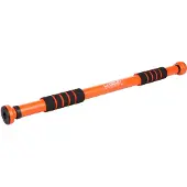 Liveup Sports Klimmzugstange für Türrahmen, 63-96 cm, orange, mit Schaumstoffgriffen