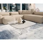 DELIFE Couchtisch Edge Boot 90x90 cm Keramik Onyx Champagne Lumia Acryl