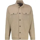 Lerros Sweatjacke "Maskulines Overshirt aus bequemem Baumwollmischgewebe", Herren, Gr. L, beige (gravel beige), 90% Baumwolle, 10% Polyester, Sweatjacken Sweatjacke