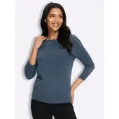 Sieh an! Rundhals-Pullover in rauchblau | Gr.: 46