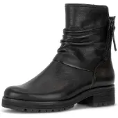 Gabor Stiefeletten 8028, Glattleder schwarz, 2,5 cm Absatz, 18 cm Schafthöhe, Weite G, Biker-Stil, herausnehmbare Innensohle