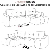 Lookway Ecksofa ASTON mit Schlaffunktion Lambi 13
