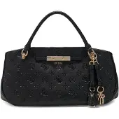GUESS Handtasche Carmella, 3 Fächer, Schwarz, mit Logo
