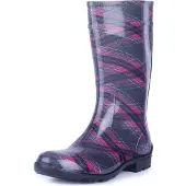 Ladeheid Damen Gummistiefel LA-967 (Violett/Kariert, 37 EU)