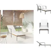 vidaXL Sonnenliege mit Auflage Poly Rattan Braun - Sonnenliegen