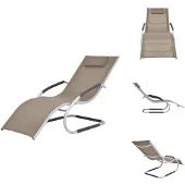 vidaXL Sonnenliege mit Kissen Aluminium und Textilene Taupe - Sonnenliegen