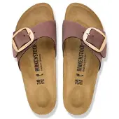 Birkenstock Damen Madrid Big Buckle Nubukleder Damen Pepper Narrow-Schuhgröße 38