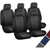 BellaFurn 5-teiliges Set Autositzbezüge für Transporter | Grau-Schwarz