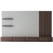JVmoebel TV Wohnwand Modern Braun Elegant Anbauwand Lowboard Set Möbel