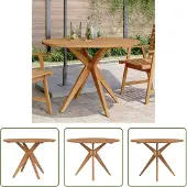 The Living Store Gartentisch Rund Ø110x75 cm Massivholz Akazie
