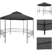 vidaXL Gartenpavillon 323x275x265 cm Anthrazit - Pavillons & Partyzelte