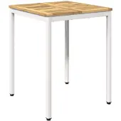 Syfax Gartentisch Weiß 60 x 60,5 x 75 cm Massivholz Akazie