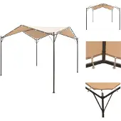 vidaXL Pavilion Partyzelt Überdachung 3x3 m Stahl Beige - Pavillons & Partyzelte