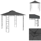 vidaXL Pavillon 3x3x2,7 m Anthrazit 160 g/m² - Pavillons & Partyzelte