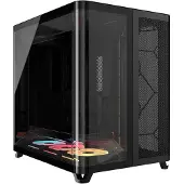 Corsair iCUE LINK Air 5400 LX-R Dual-Kammer-Gehäuse - ATX, 3X LX RGB Lüfter, Gehärtetes Glas, Schwarz