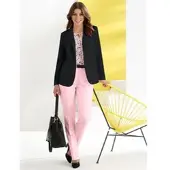 Sieh an! Blusenblazer SIEH AN "Blazer Blusenblazer mit Wiener Nähten", Damen, Gr. 56, schwarz, Elegant, Blazer Blusenblazer, in klassischer Form