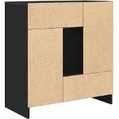 vidaXL Sideboard mit Schubladen und Türen Schwarz Eichen-Optik