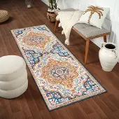 Livabliss Teppich "AMBATO", bunt (blau), B:80cm H:10mm L:220cm, Polypropylen, Teppiche, Teppich